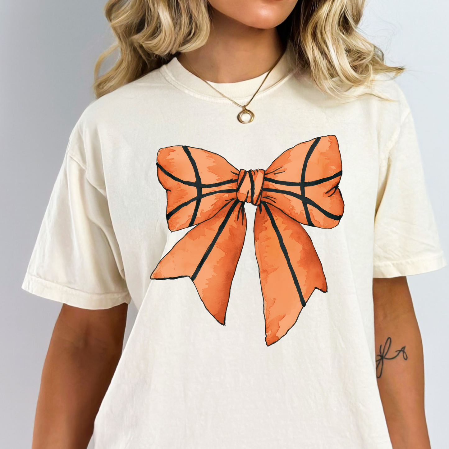 Basketball Bow Full Color DTF Transfer