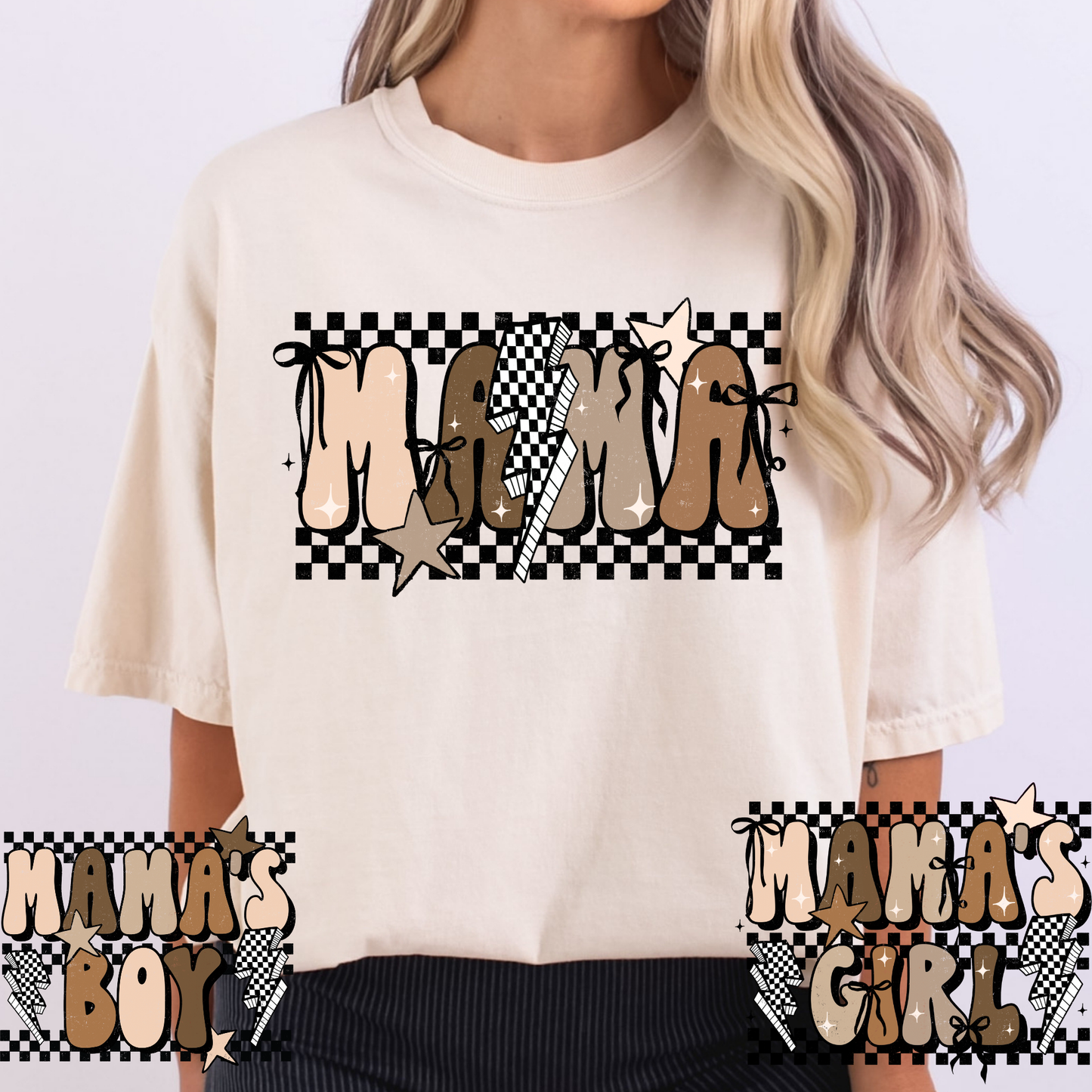 Mama Brown Tone (Mamas Boy/Girl Option) Full Color DTF Transfer