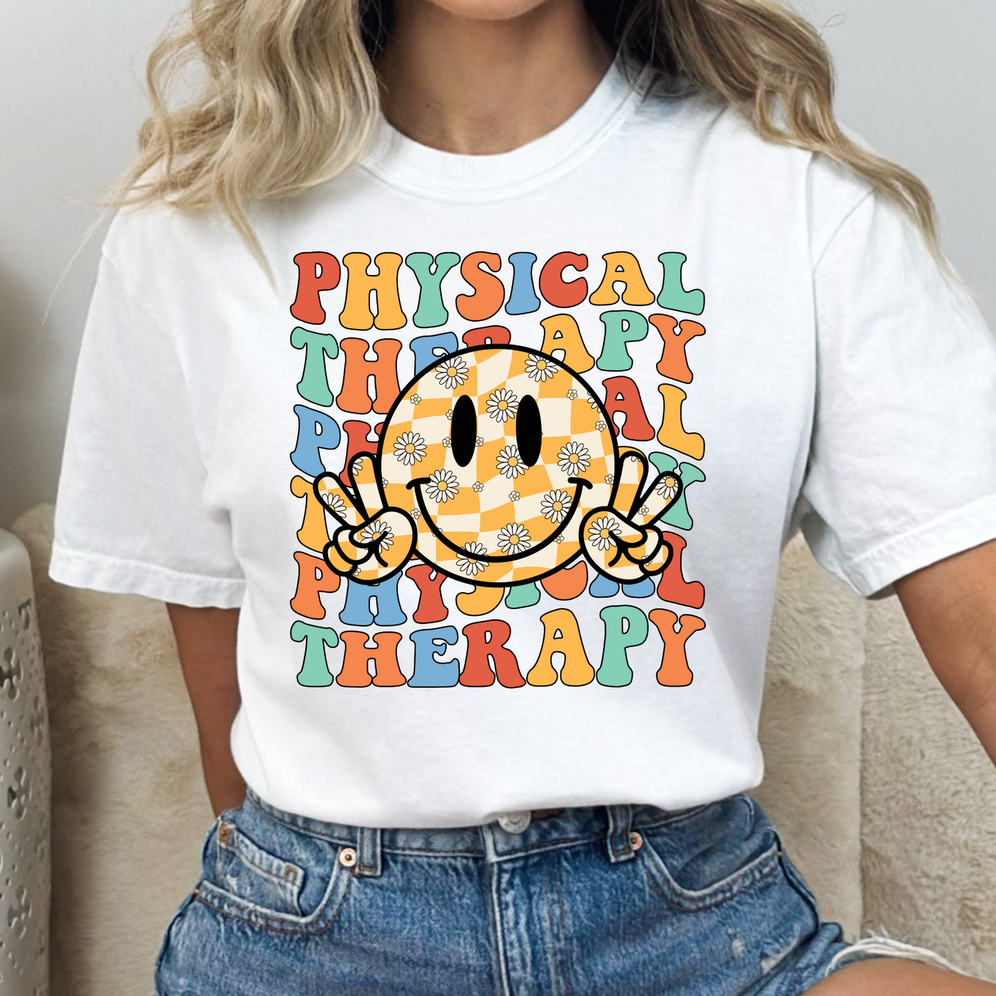 Physical Therapy (Repeat) Smiley Full Color DTF Transfer