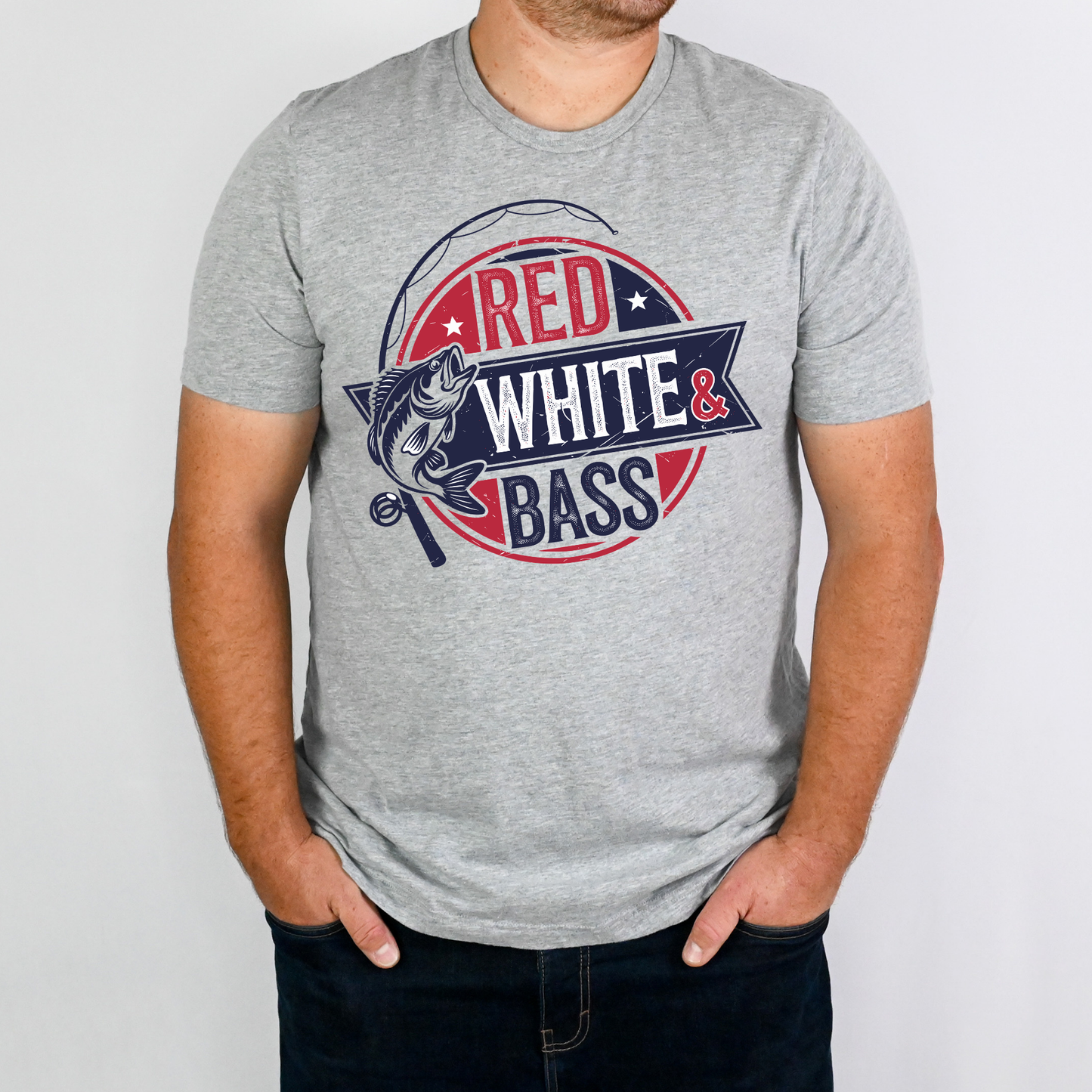 Red White & Bass Full Color DTF Transfer