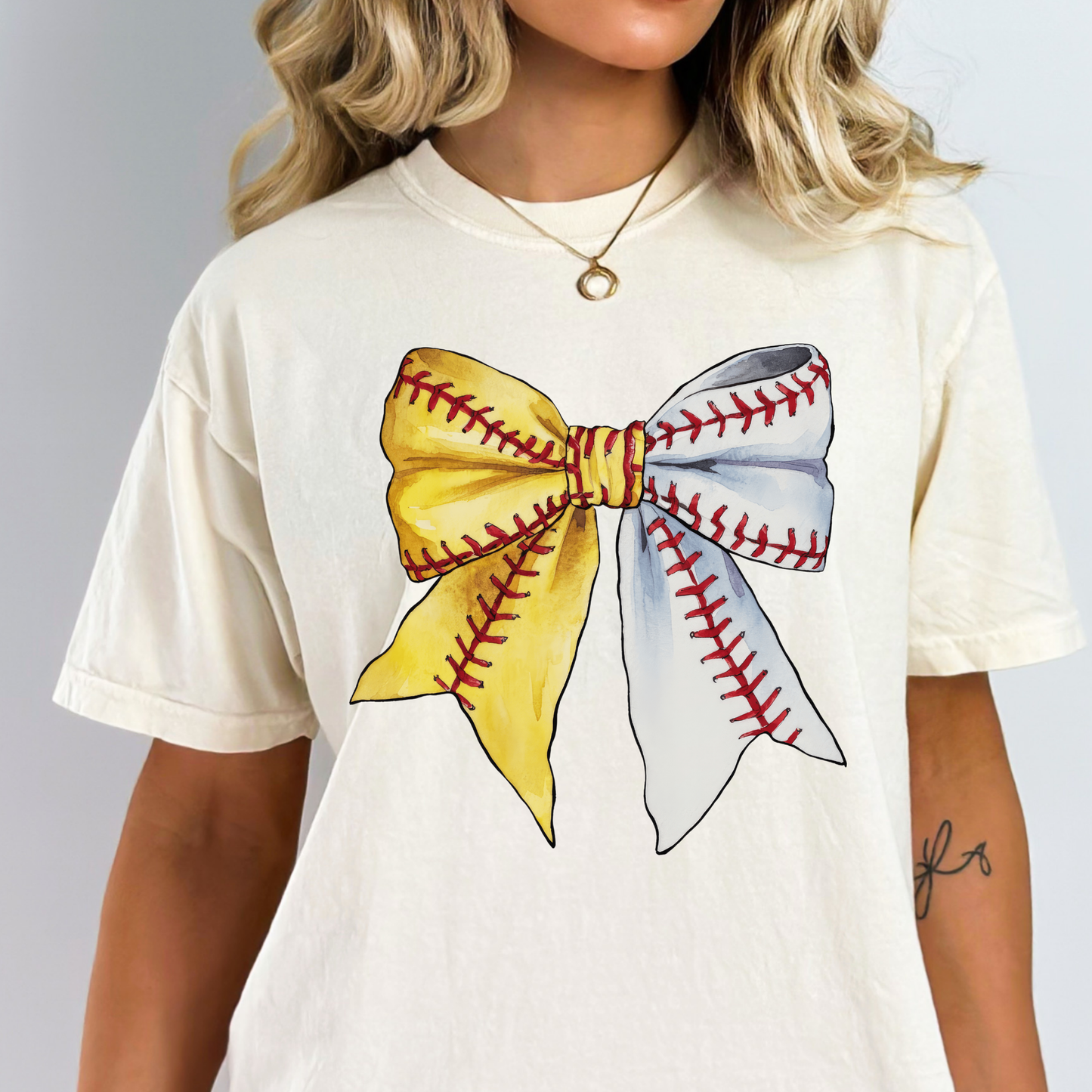 Baseball/Softball Bow Full Color DTF Transfer