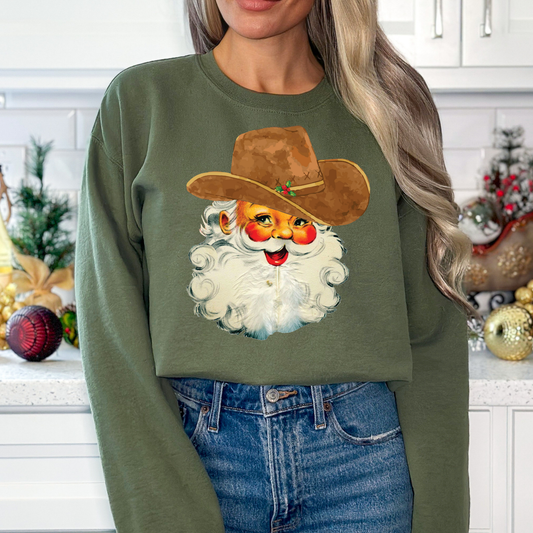 Western Santa (Cowboy Hat) Full Color DTF Transfer