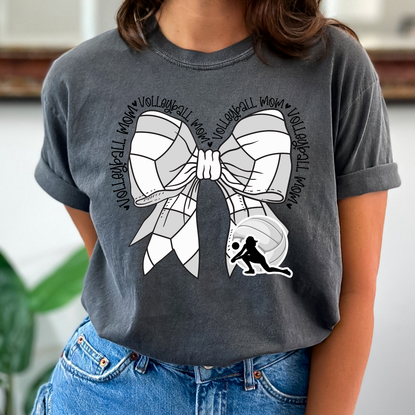 Volleyball Mom Bow Full Color DTF Transfer