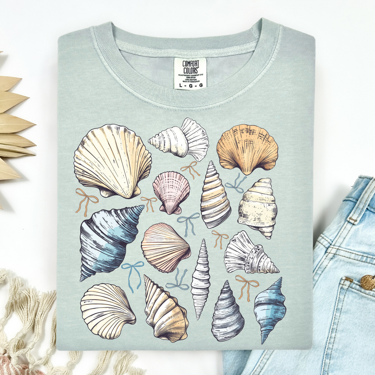 Seashells and Bows Full Color DTF Transfer