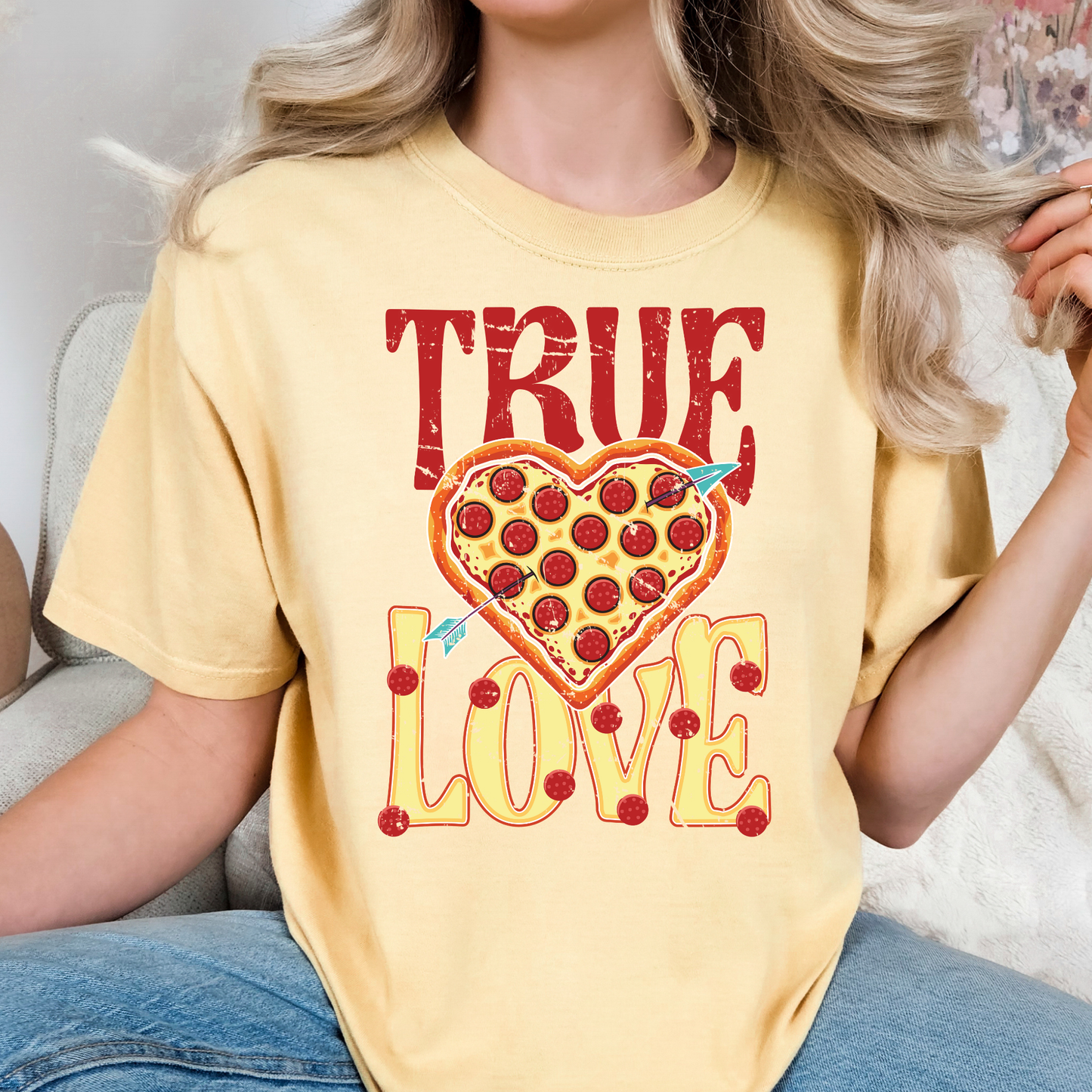 True Love (Pizza) Full Color DTF Transfer