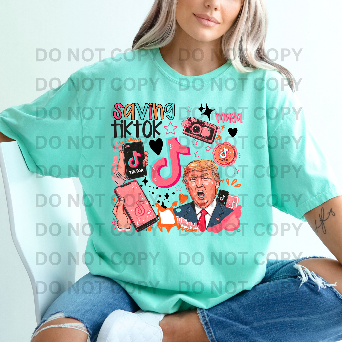Saving TikTok (Trump) Full Color DTF Transfer
