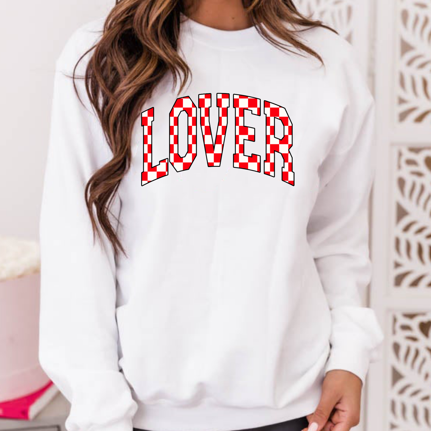 Lover (Red/White Checkered) Full Color DTF Transfer