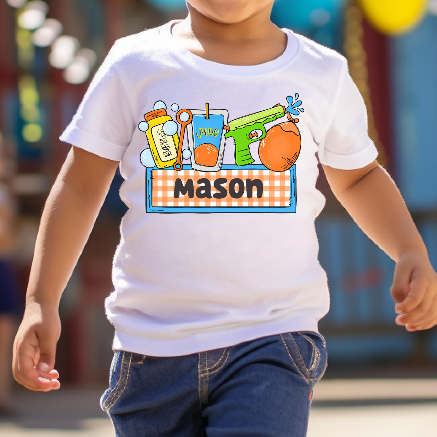 Personalized Kids Summer Icons Full Color DTF Transfer