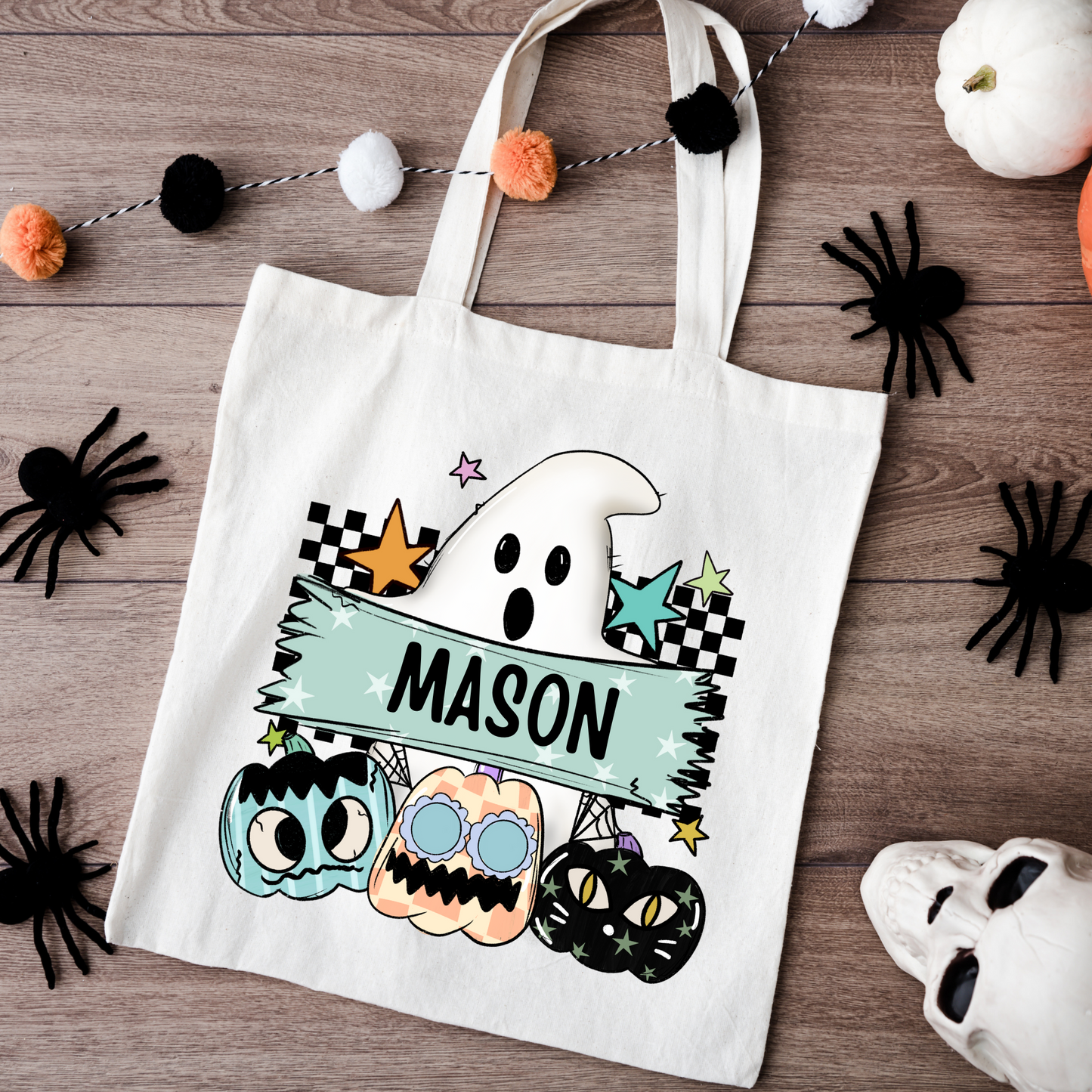 Personalized Ghost Trick or Treat Bags (MULTI COLOR OPTIONS)