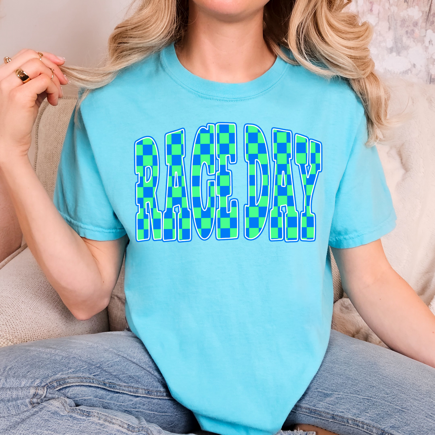 Race Day Checkered Full Color DTF Transfer