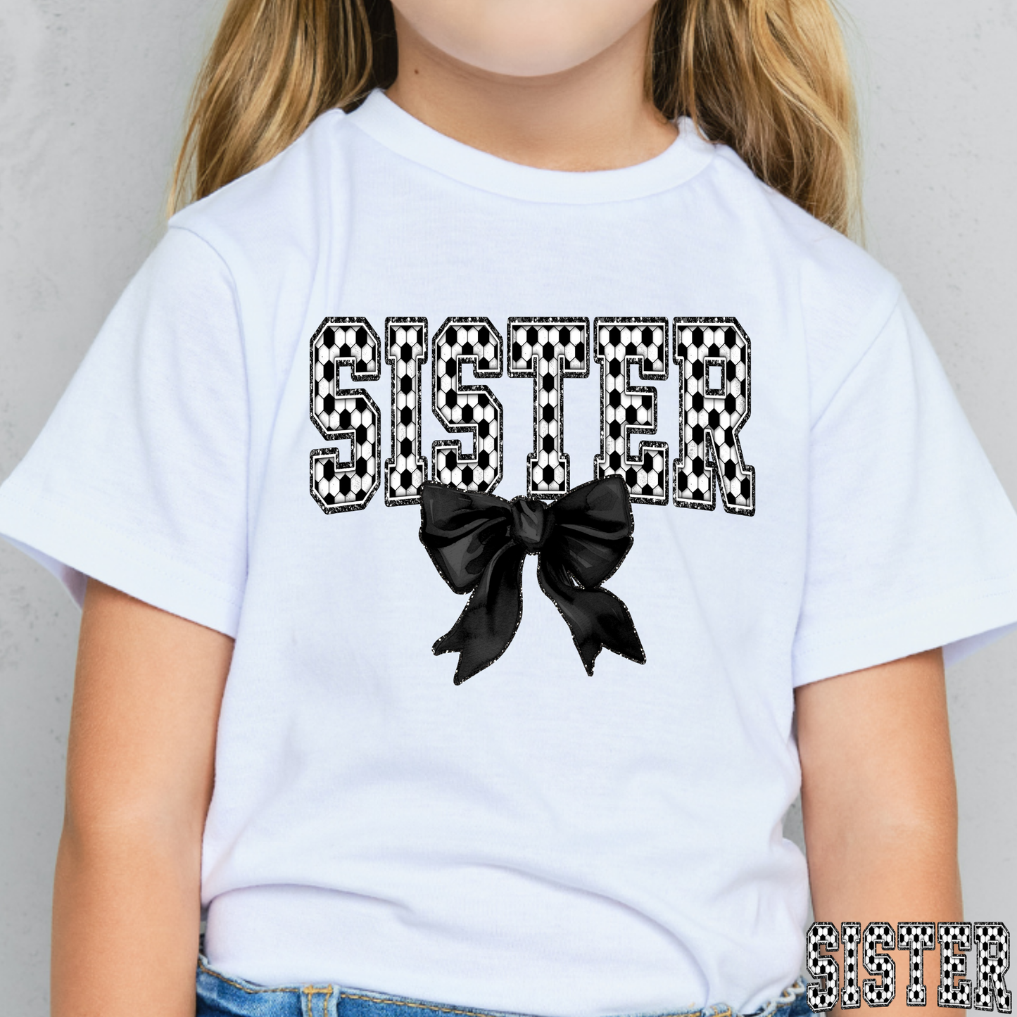 Sister With Bow Full Color DTF Transfer