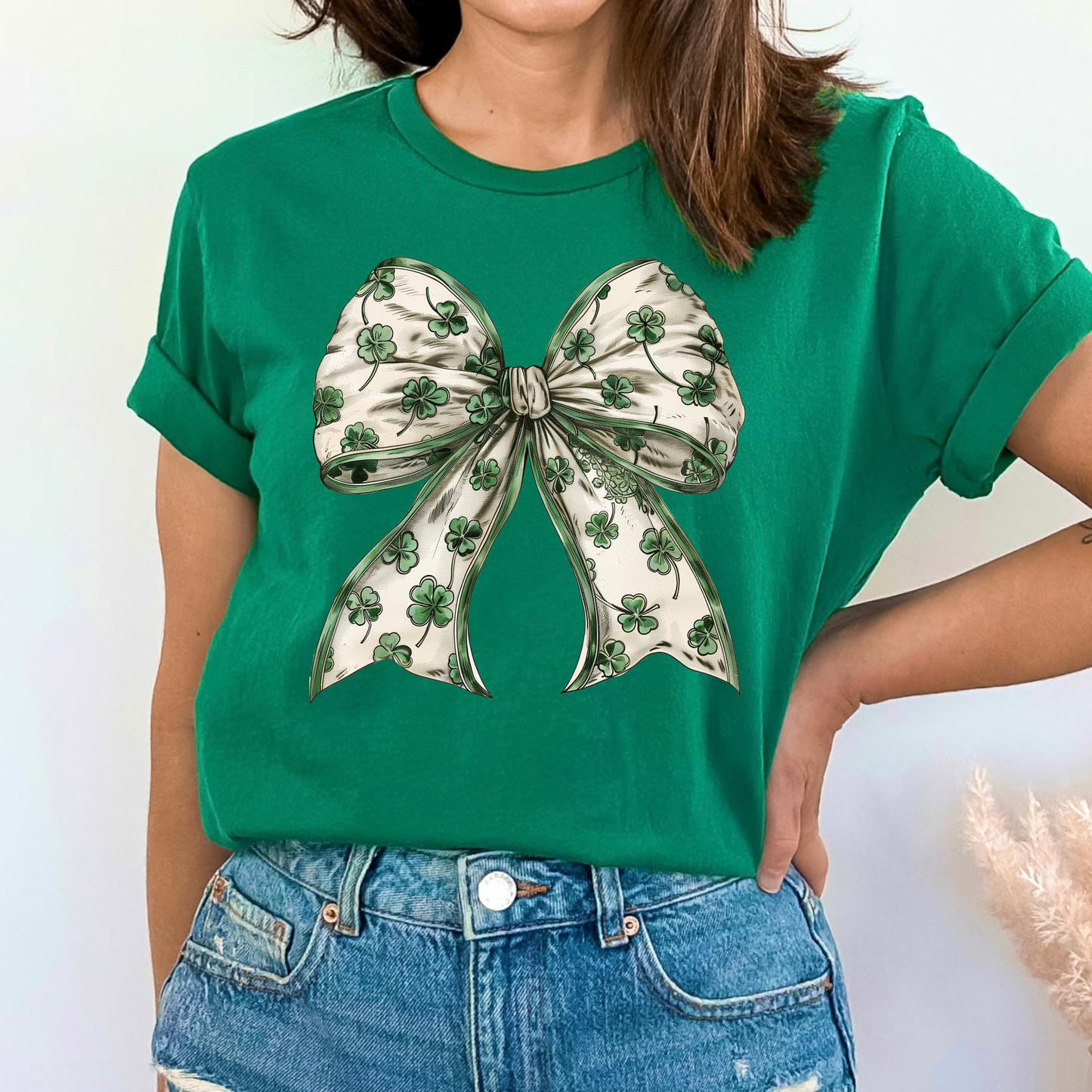 St. Patrick's Clover Bow Full Color DTF Transfer