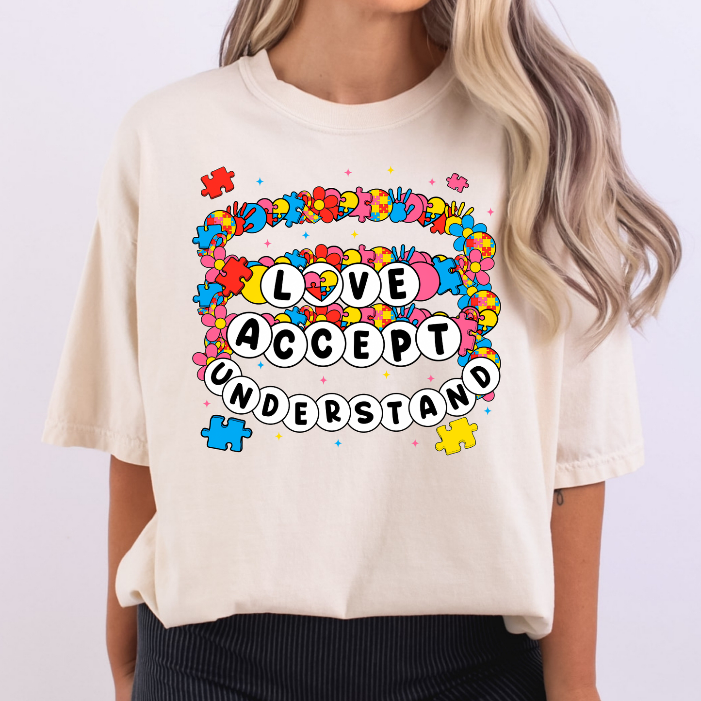 Love Accept Understand (Autism) Braclet Full Color DTF Transfer