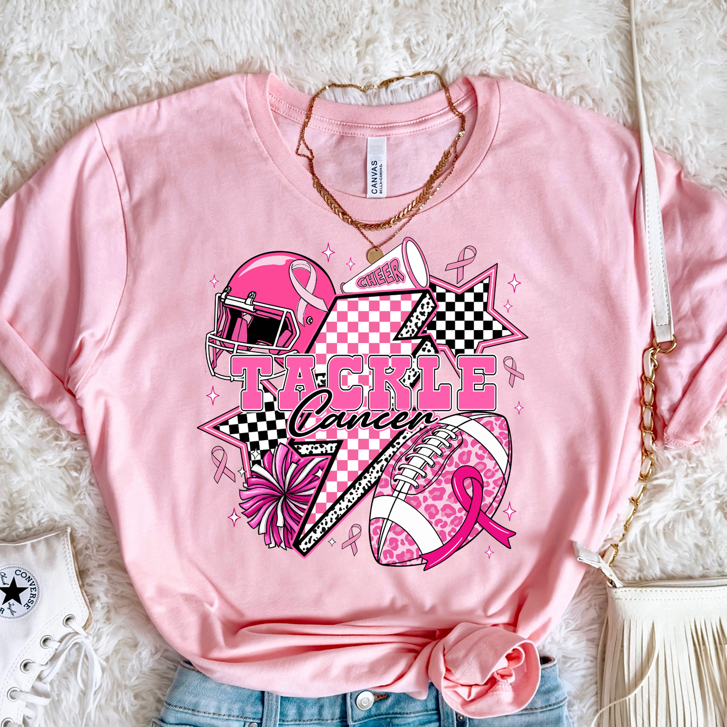 Tackle Cancer (Breast Cancer Awareness) Full Color DTF Transfer