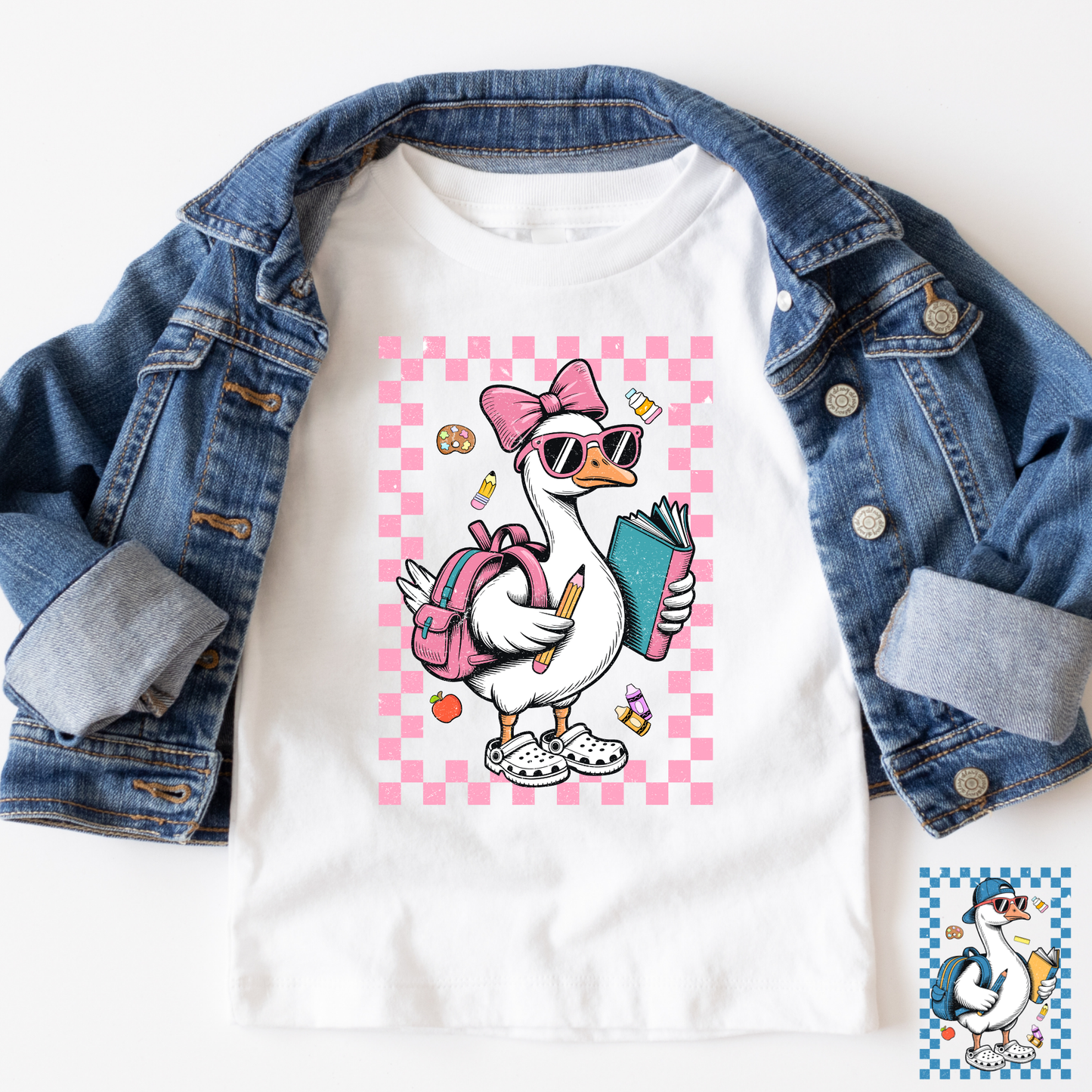 School Duck (Girl/Boy Option) Full Color DTF Transfer