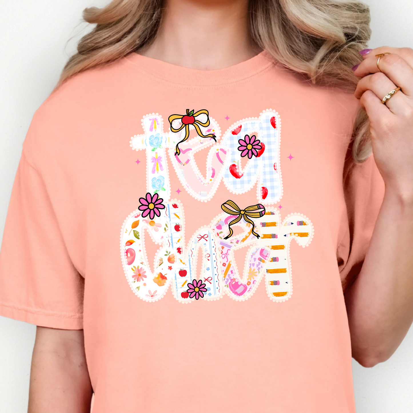 Stacked Lace Teacher Full Color DTF Transfer