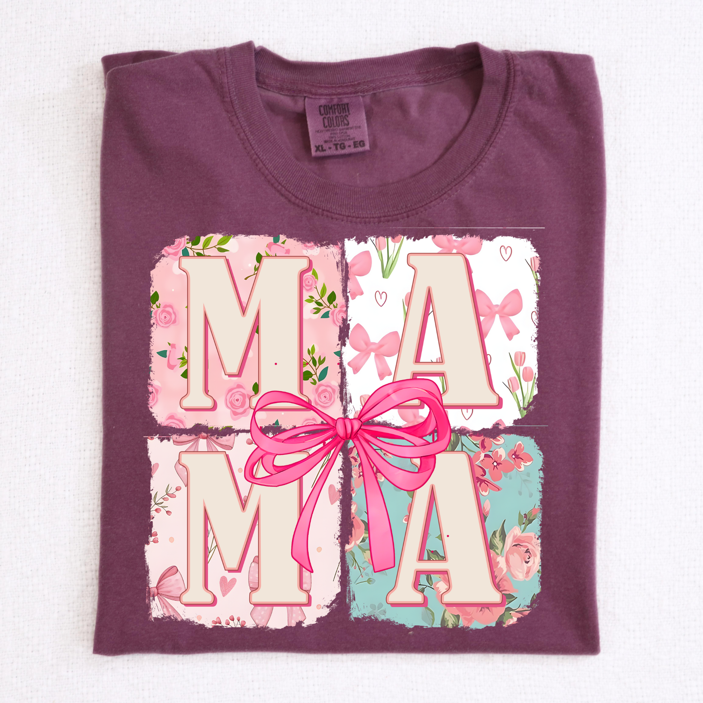 Floral Mama w/Bow (Box Design) Full Color DTF Transfer