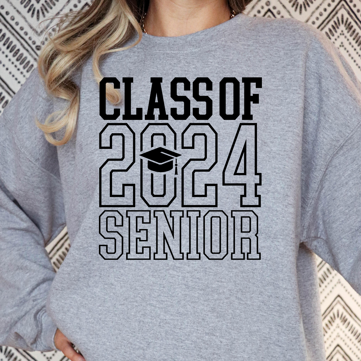 Class of 2024 (Outline and Hat) Full Color DTF Transfer