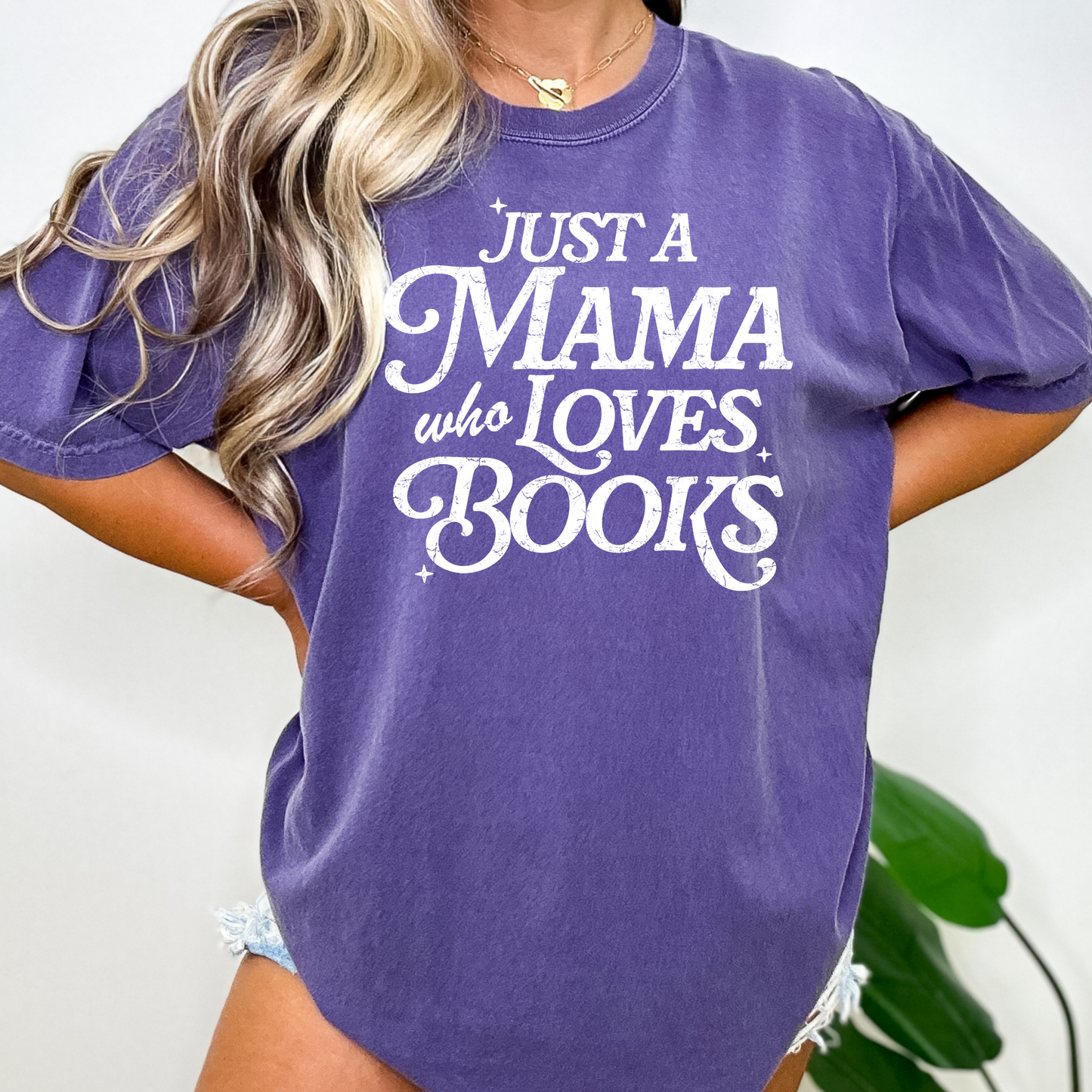Just A Mama Who Loves Books Full Color DTF Transfer