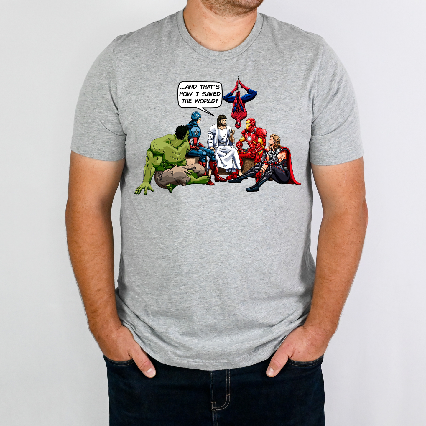 Jesus- And Thats How I Saved The Word - Superhero's Full Color DTF Transfer