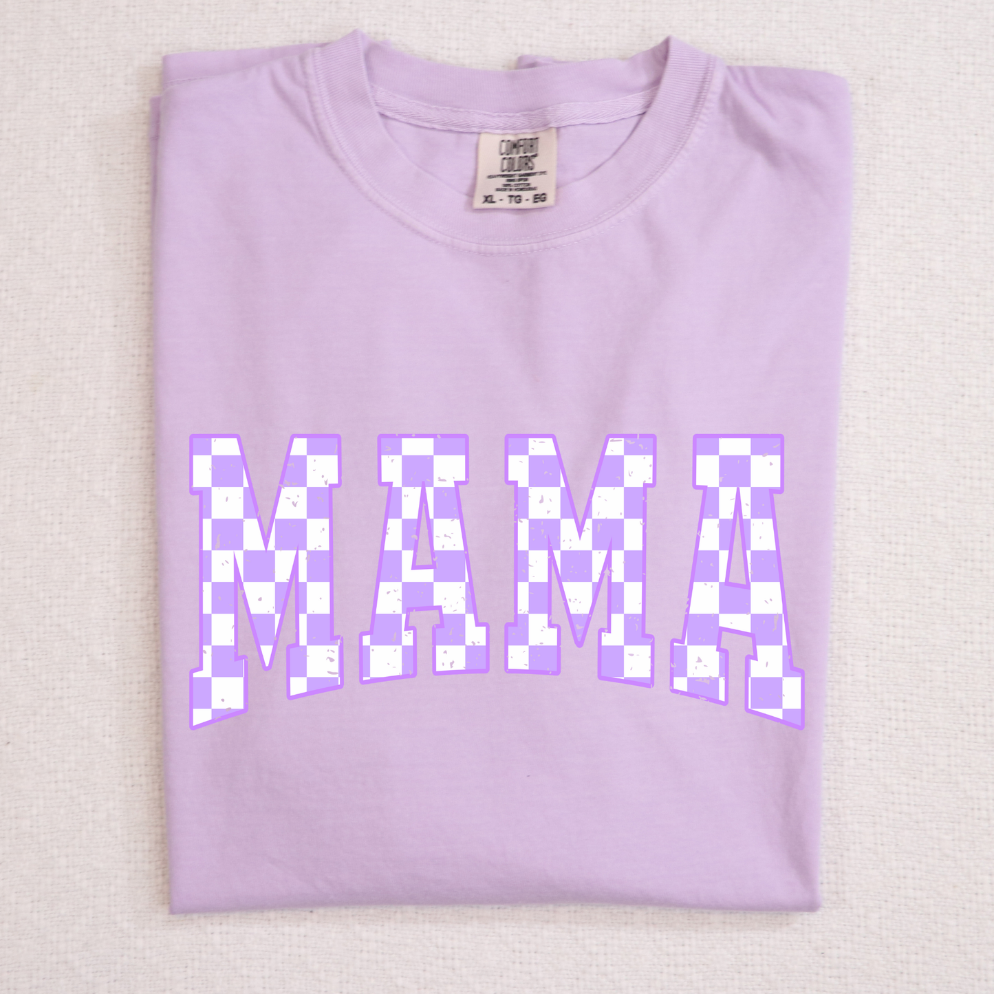 Mama (Purple Checkered) Full Color DTF Transfer