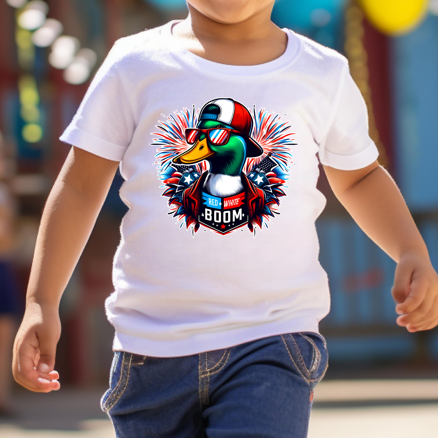 Red White & Boom Duck Full Color DTF Transfer