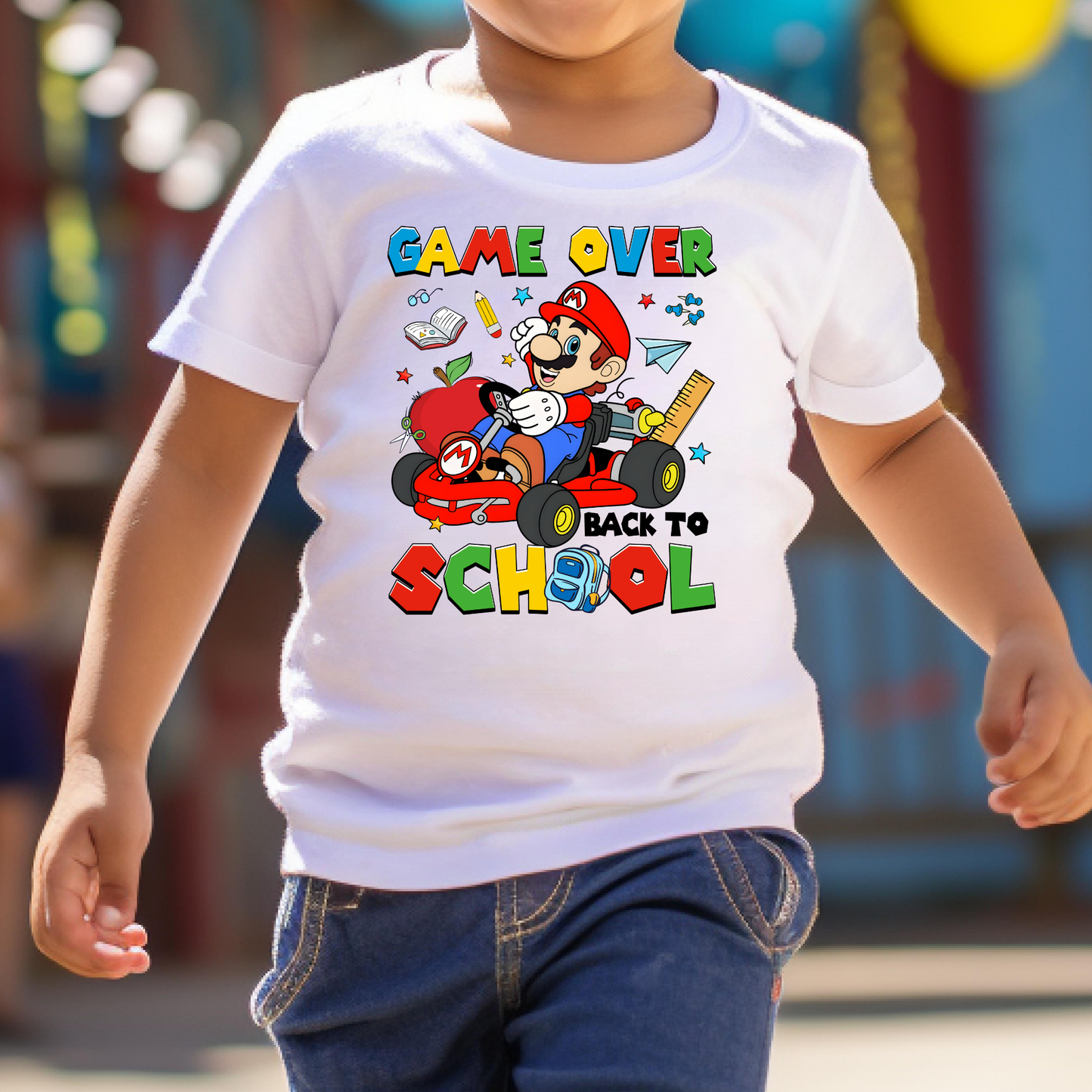 Game Over Back To School (Mario Brothers) Full Color DTF Transfer