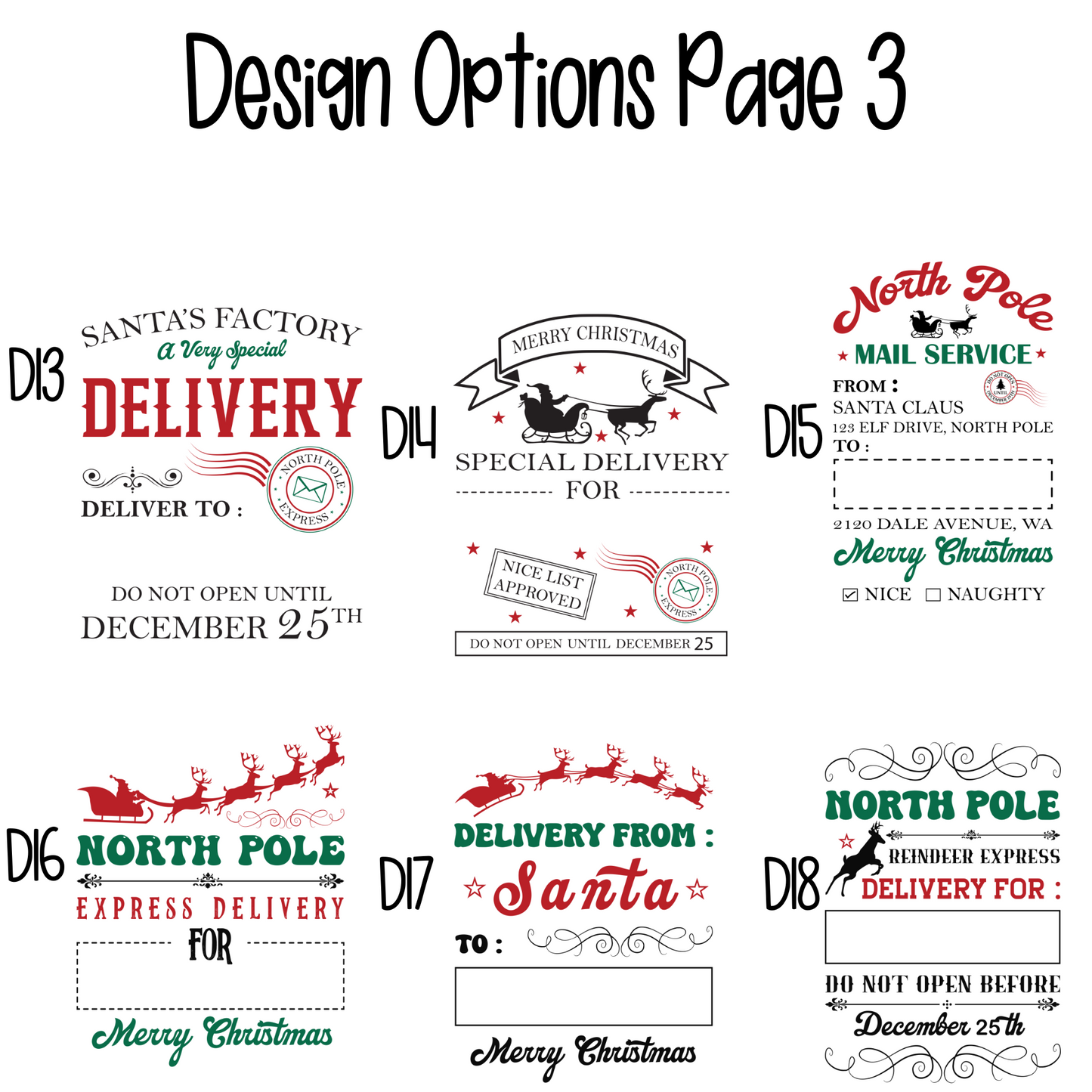 Personalized Santa Sacks (MULTI DESIGN OPTIONS)