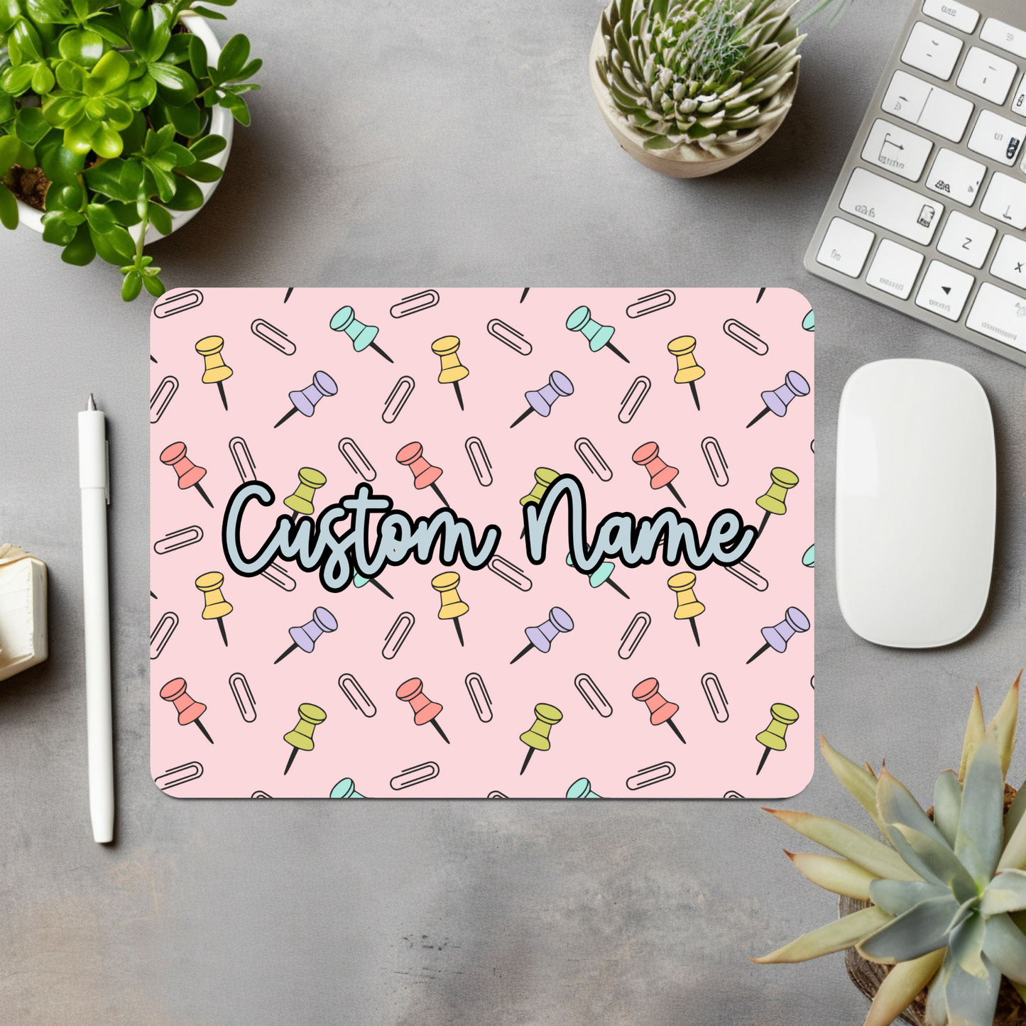 Push Pin/Paper Clip Personalized Mouse Pad