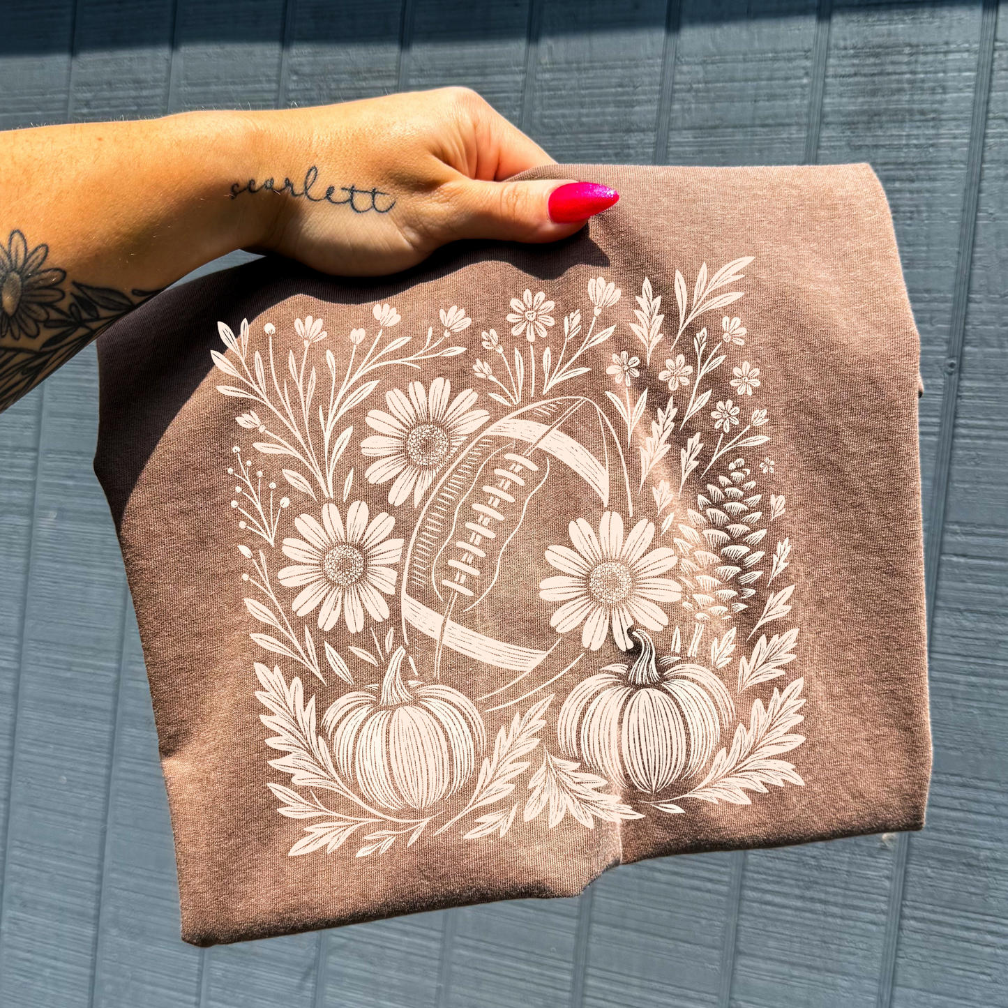 Floral Football Doodle Full Color DTF Transfer