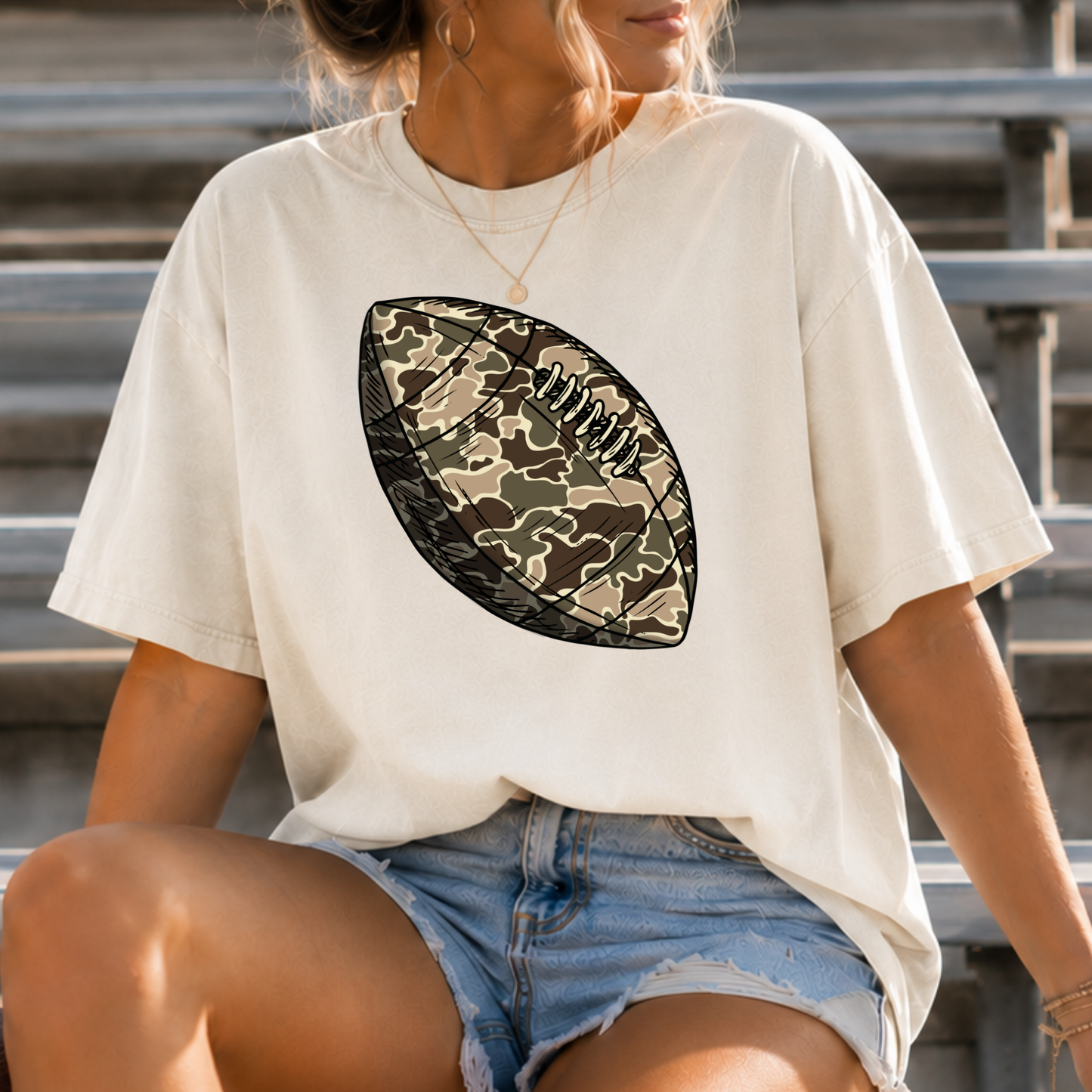 Camo Football Full Color DTF Transfer