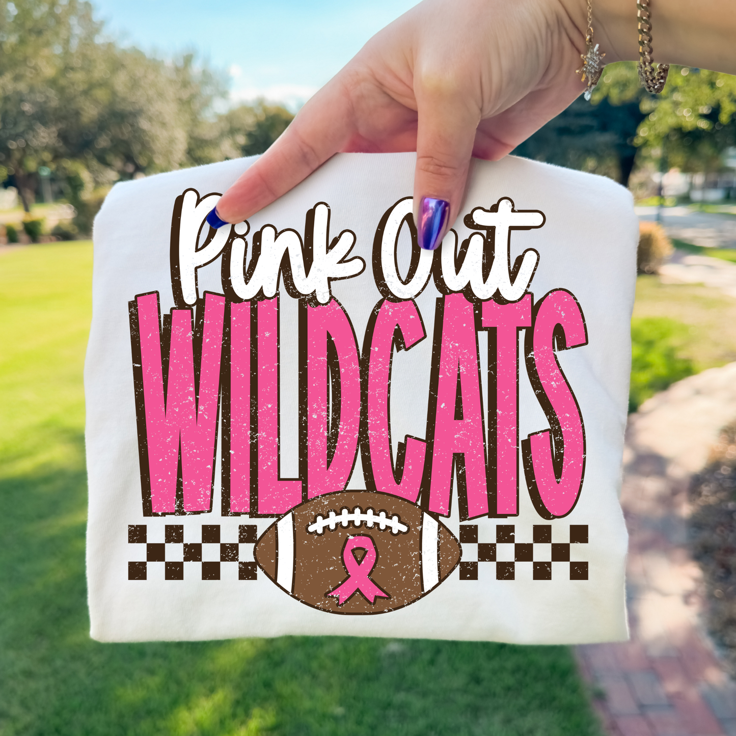 Pink Out Football Mascot (MULTI MASCOT OPTIONS) Breast Cancer Awareness Full Color DTF Transfer