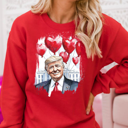 Trump w/ Heart Balloons Full Color DTF Transfer