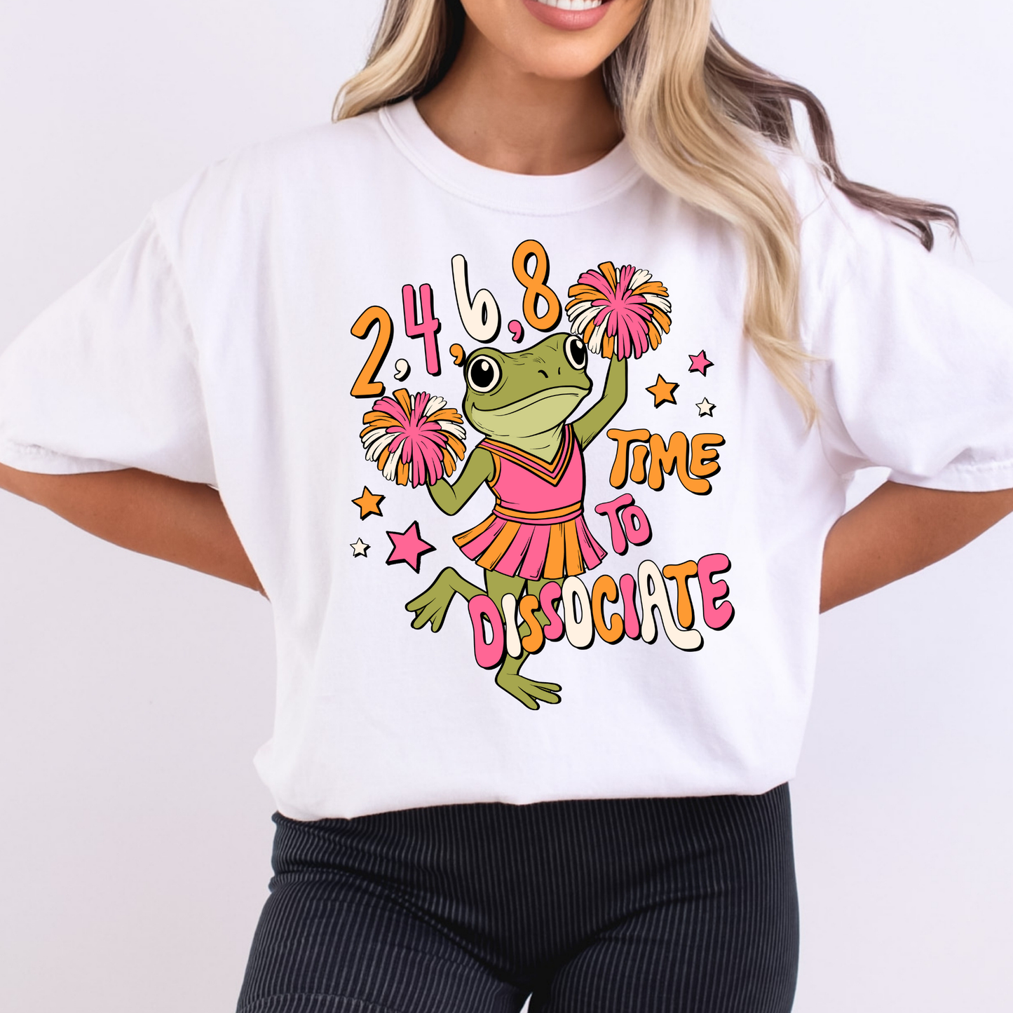 2,4,6,8 Time To Dissociate Frog Full Color DTF Transfer
