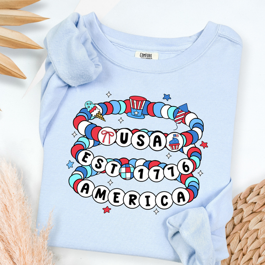 USA Est 1776 America Bracelets Full Color DTF Transfer