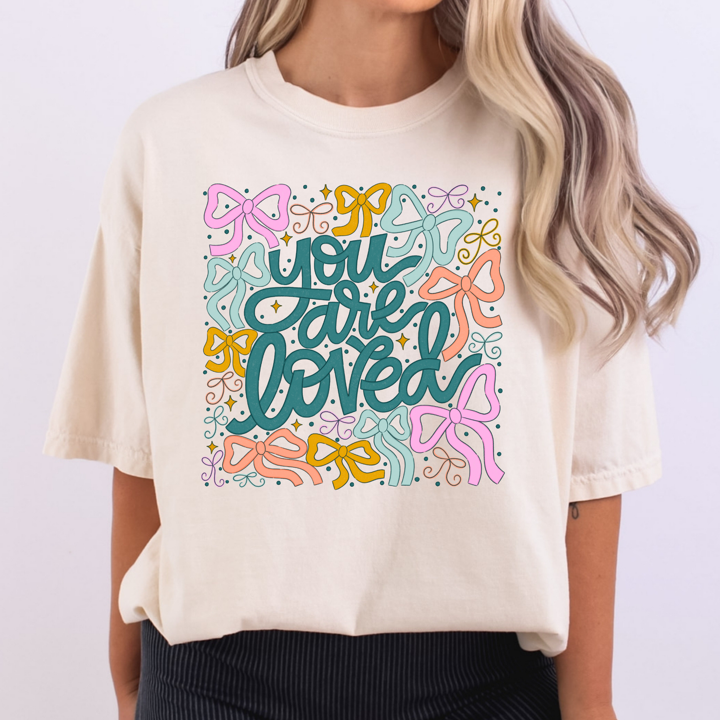 You Are Loved (Bows) Full Color DTF Transfer