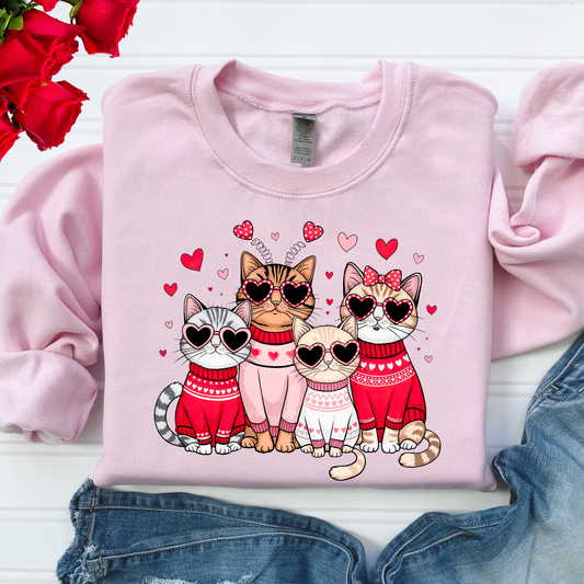 Valentines Cats Full Color DTF Transfer