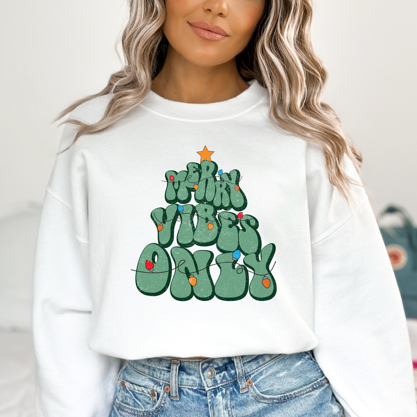 Merry Vibes Only Full Color DTF Transfer