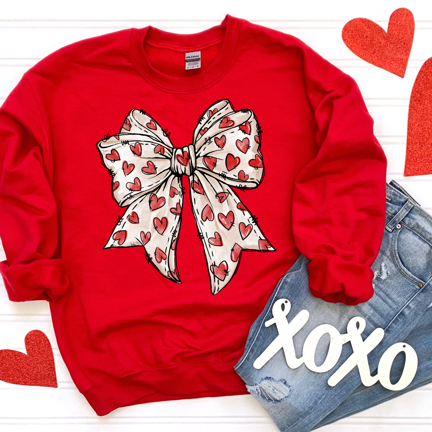 Heart Bow Full Color DTF Transfer