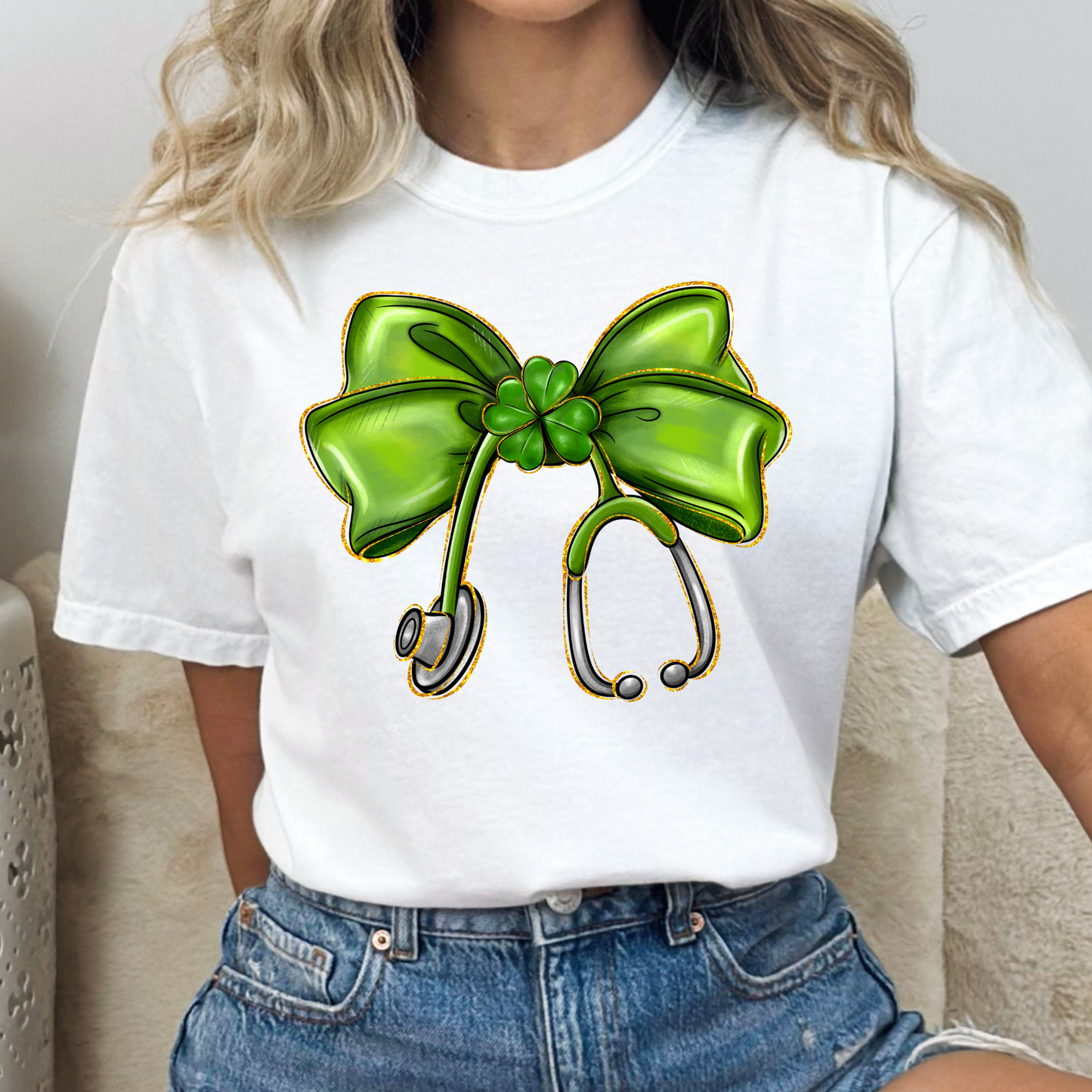 Stethoscope ST. Patrick's Bow Full Color DTF Transfer