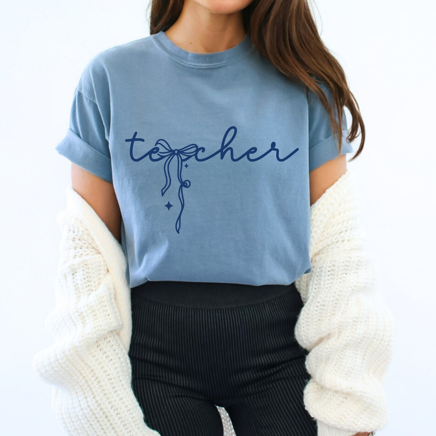 Teacher w/Bow Full Color DTF Transfer