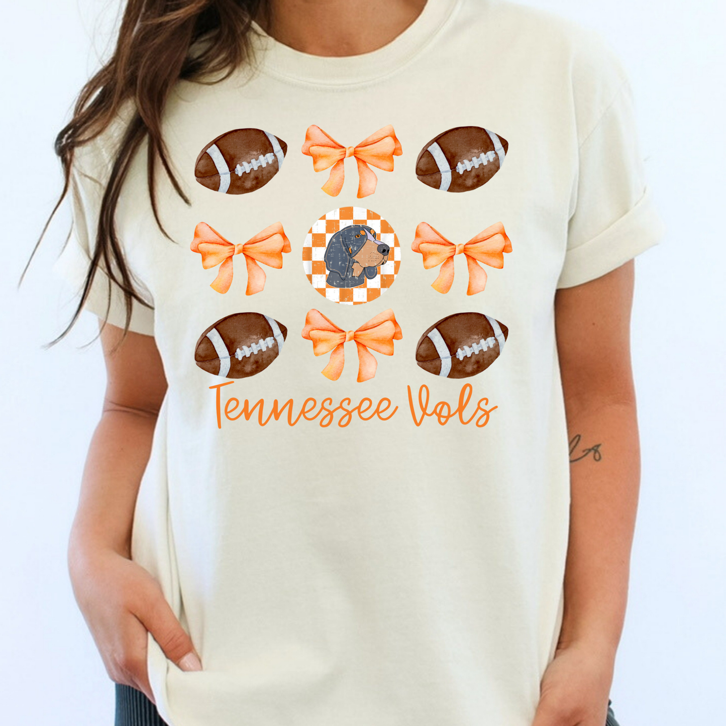 Tennessee Vols Football (Bows/Football) Full Color DTF Transfer