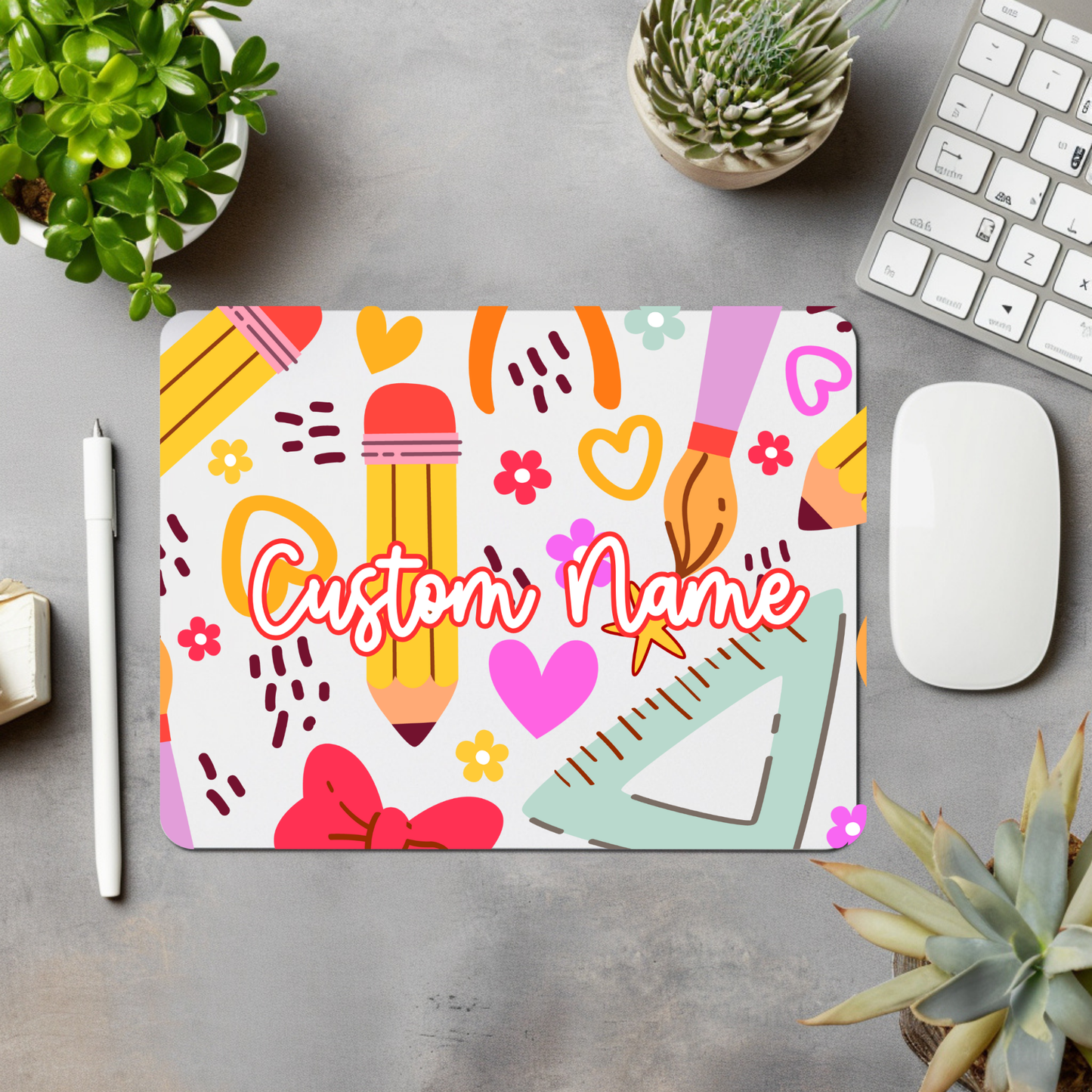 School Supplies Personalized Mouse Pad