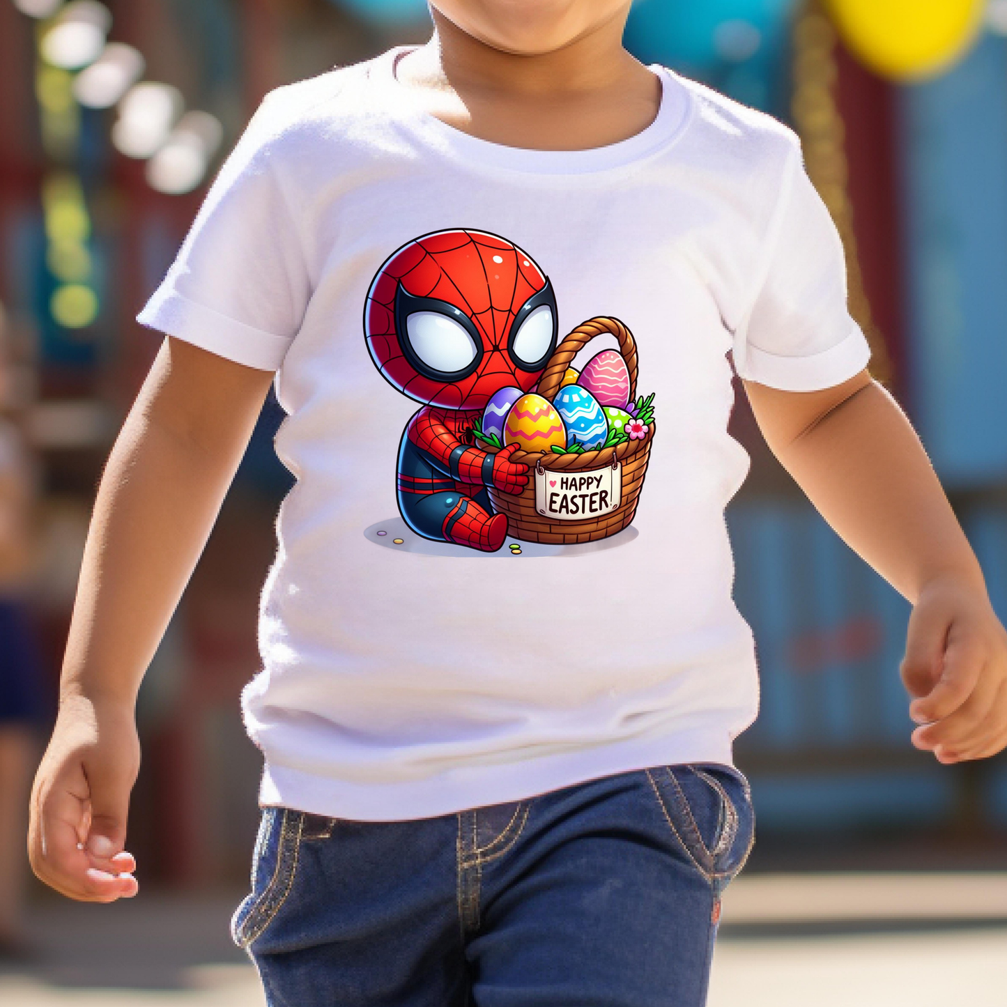 Spiderman Easter Basket Full Color DTF Transfer