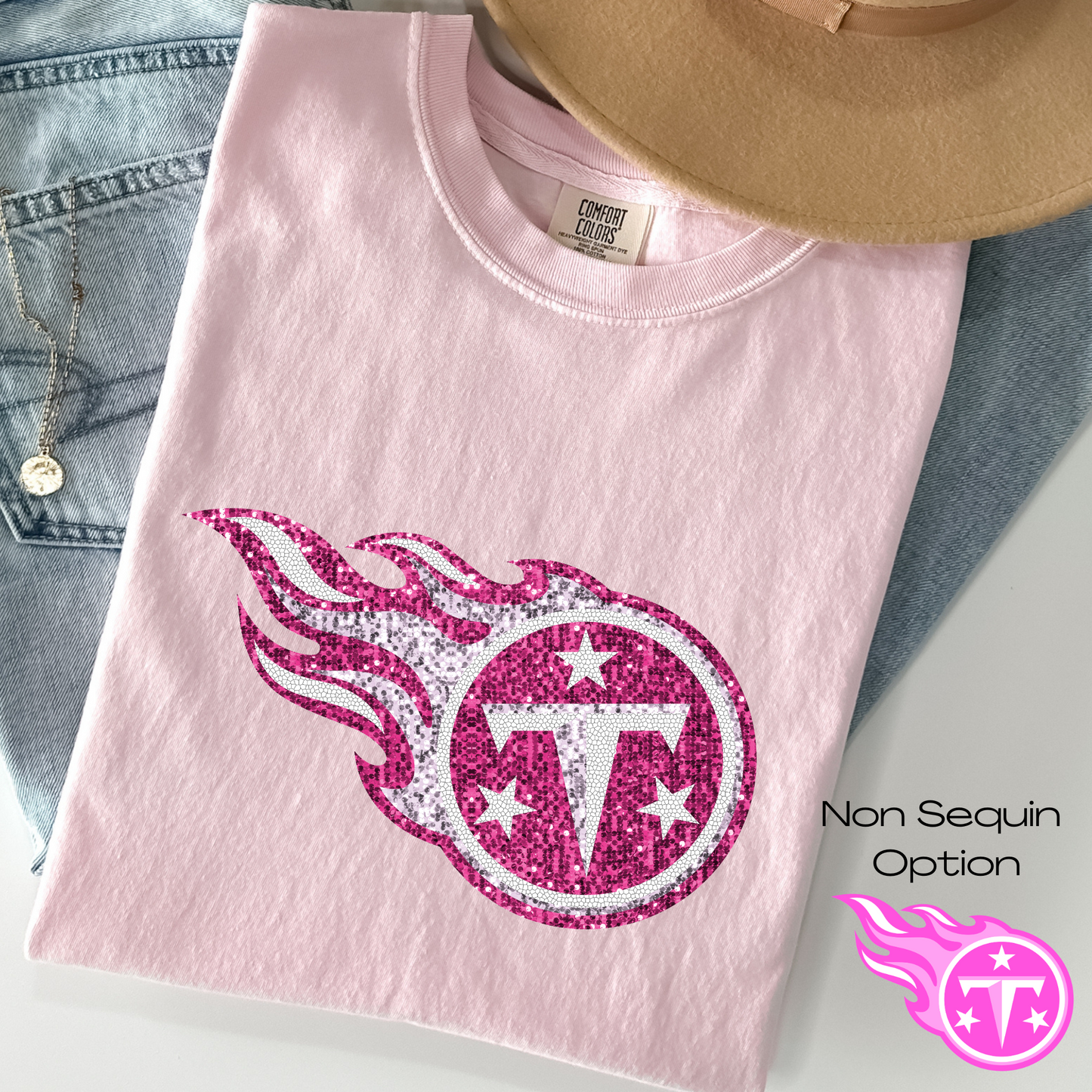 Football Team Logo (Faux Sequin/Non Sequin Option) (ALL N*L TEAMS) Full Color DTF Transfer