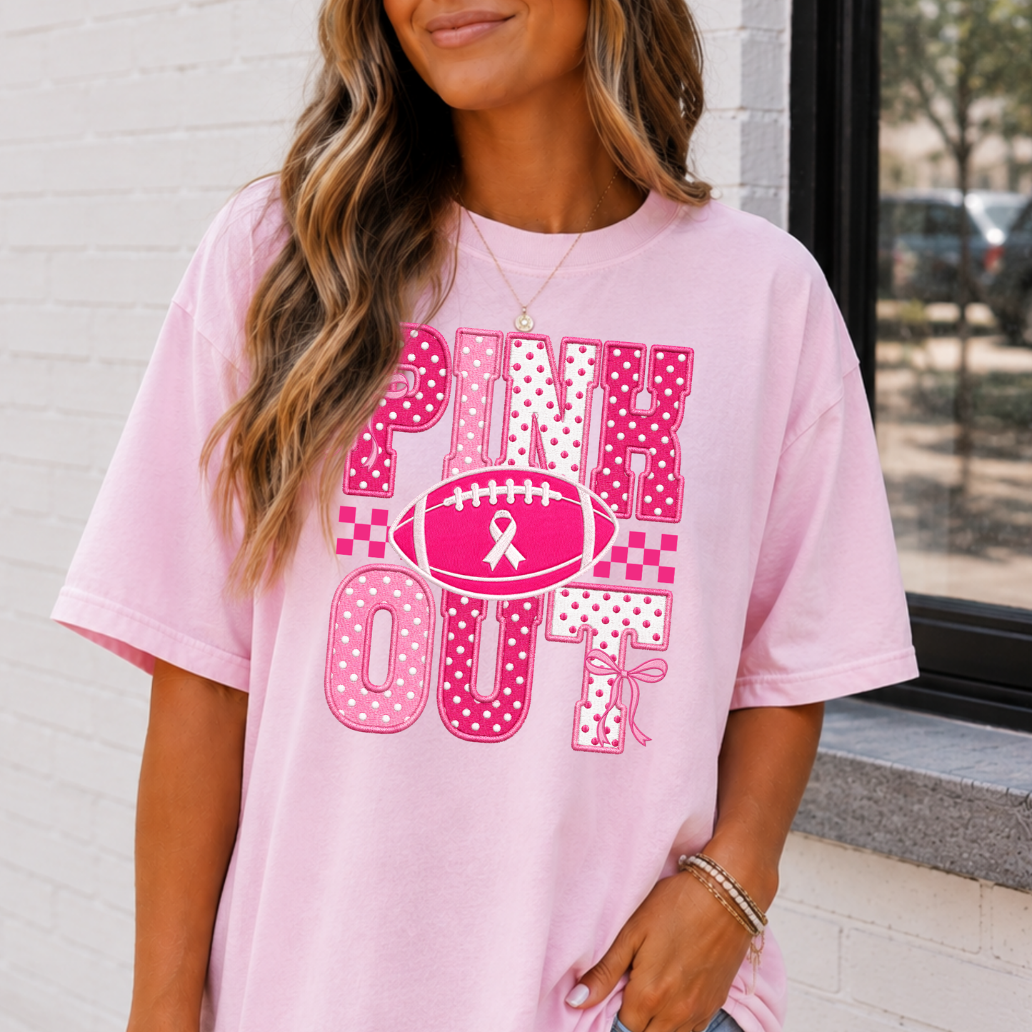 Pink Out Football (Breast Cancer Awareness) Full Color DTF Transfer
