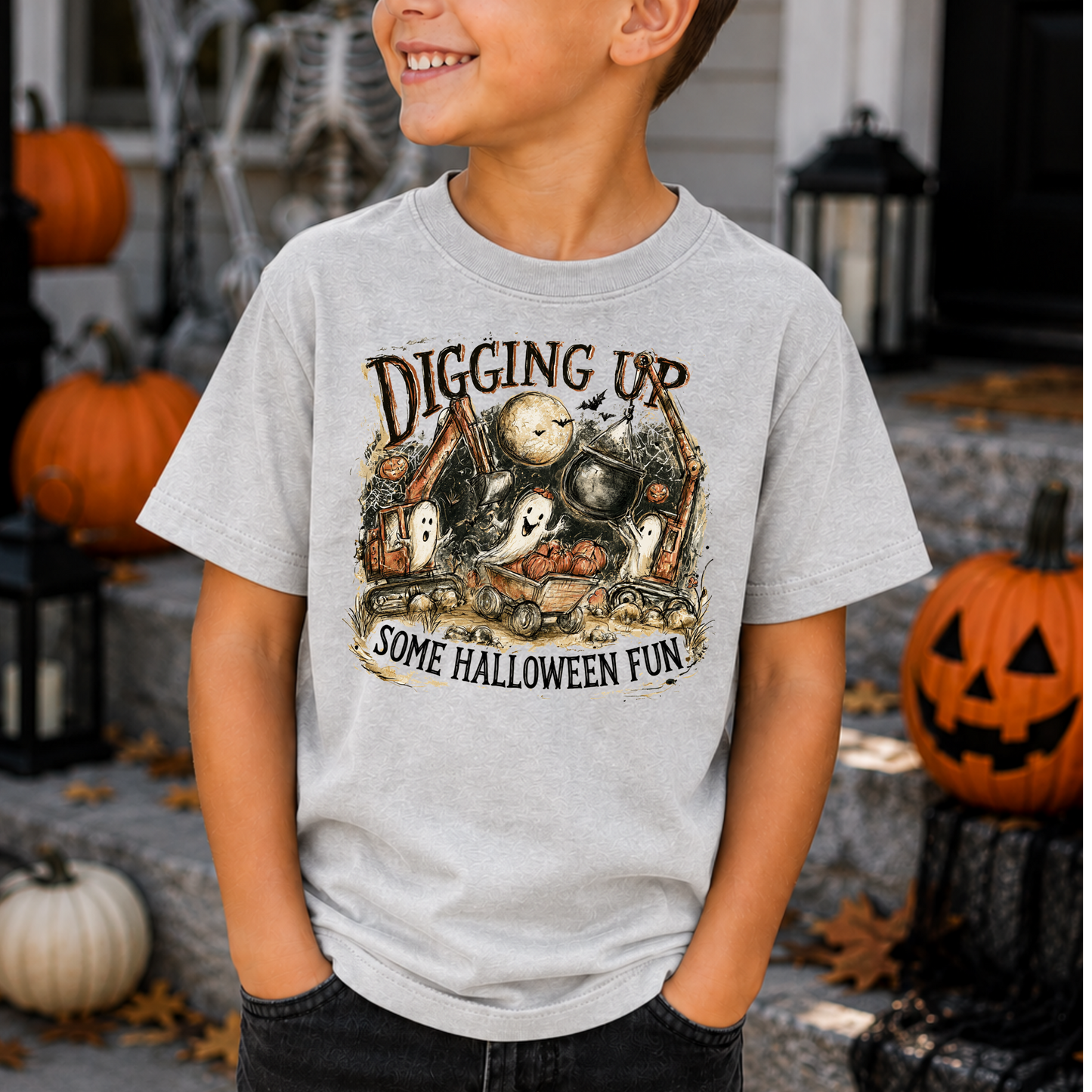 Digging Up Some Halloween Fun Full Color DTF Transfer