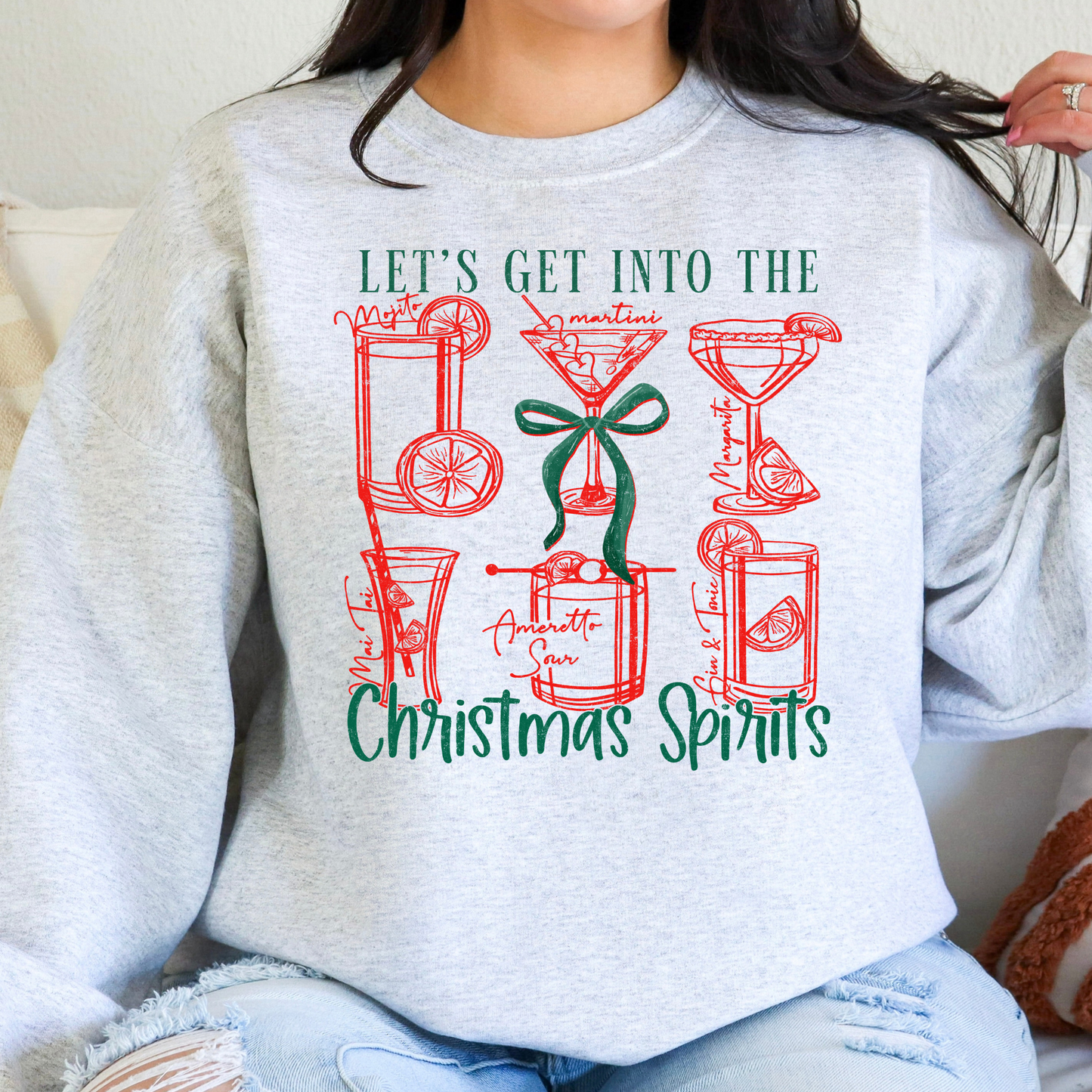 Lets Get Into The Chrismtas Spirits Full Color DTF Transfer