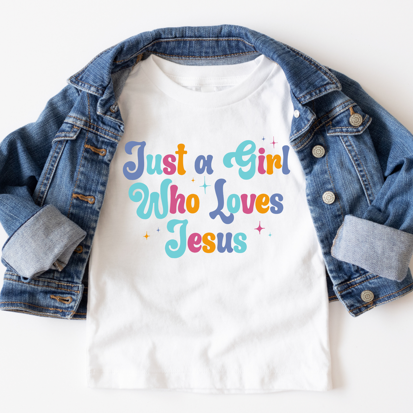 Just A Girl Who Loves Jesus Full Color DTF Transfer