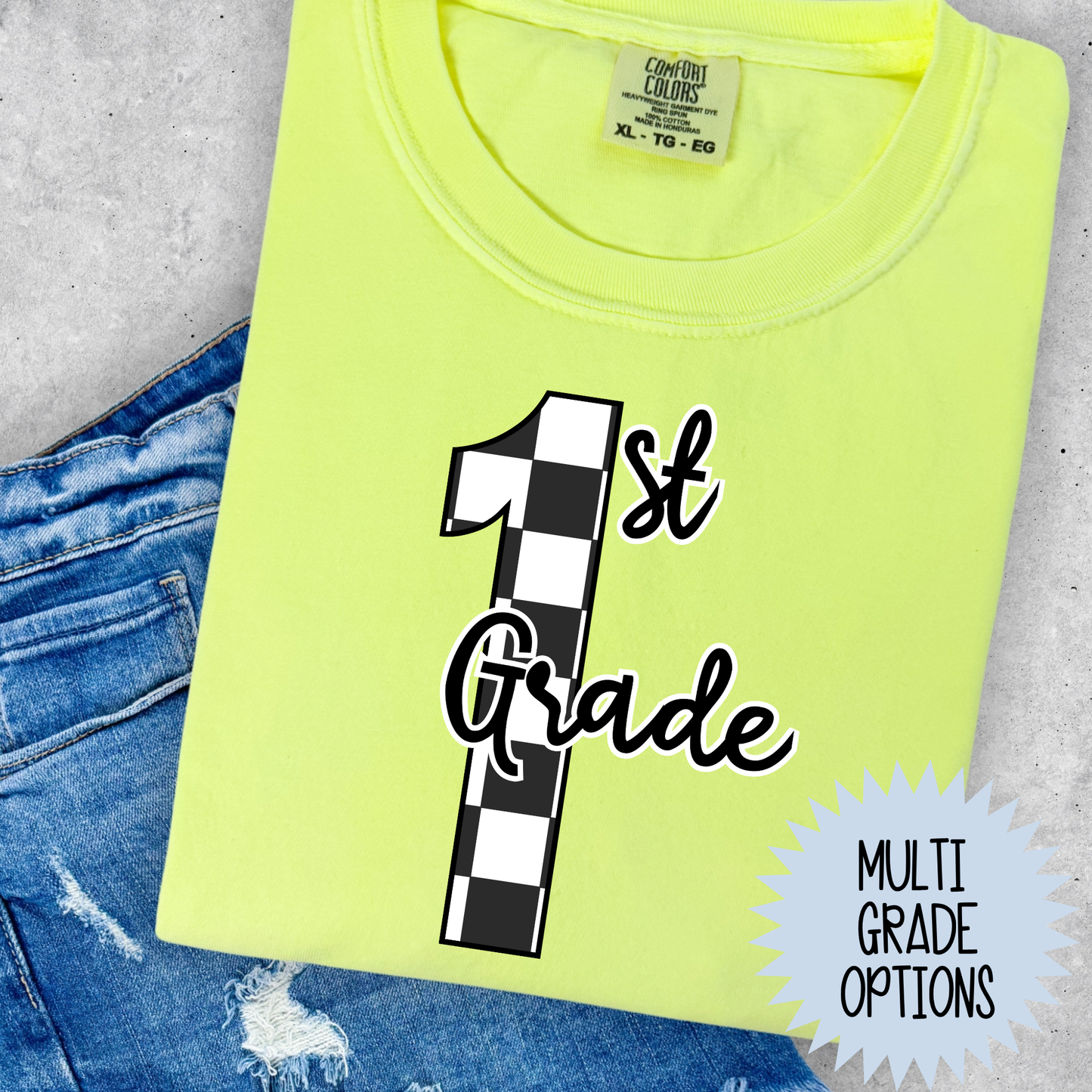 Checkered Grade (MULTI GRADE OPTIONS) Full Color DTF Transfer